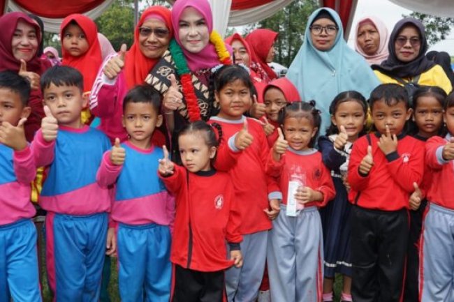 Bunda PAUD Lampung Selatan Hadiri Gebyar PAUD 2023 Di Kecamatan Jati Agung