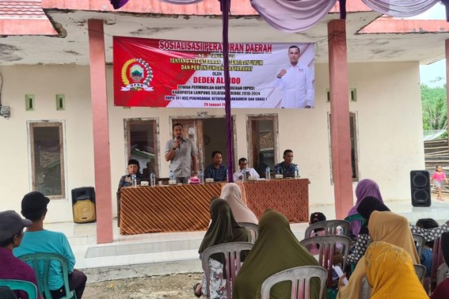 Anggota DPRD Lamsel Joko Purnomo Sosialisasikan Perda No 3 Tahun 2020