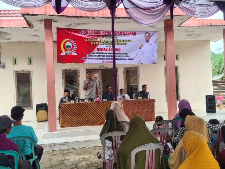 Anggota DPRD Lamsel Joko Purnomo Sosialisasikan Perda No 3 Tahun 2020