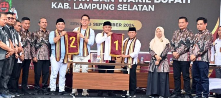 KPU Sahkan Nomor Urut Paslon Bupati dan Wakil Bupati Lampung Selatan di Pilkada 2024